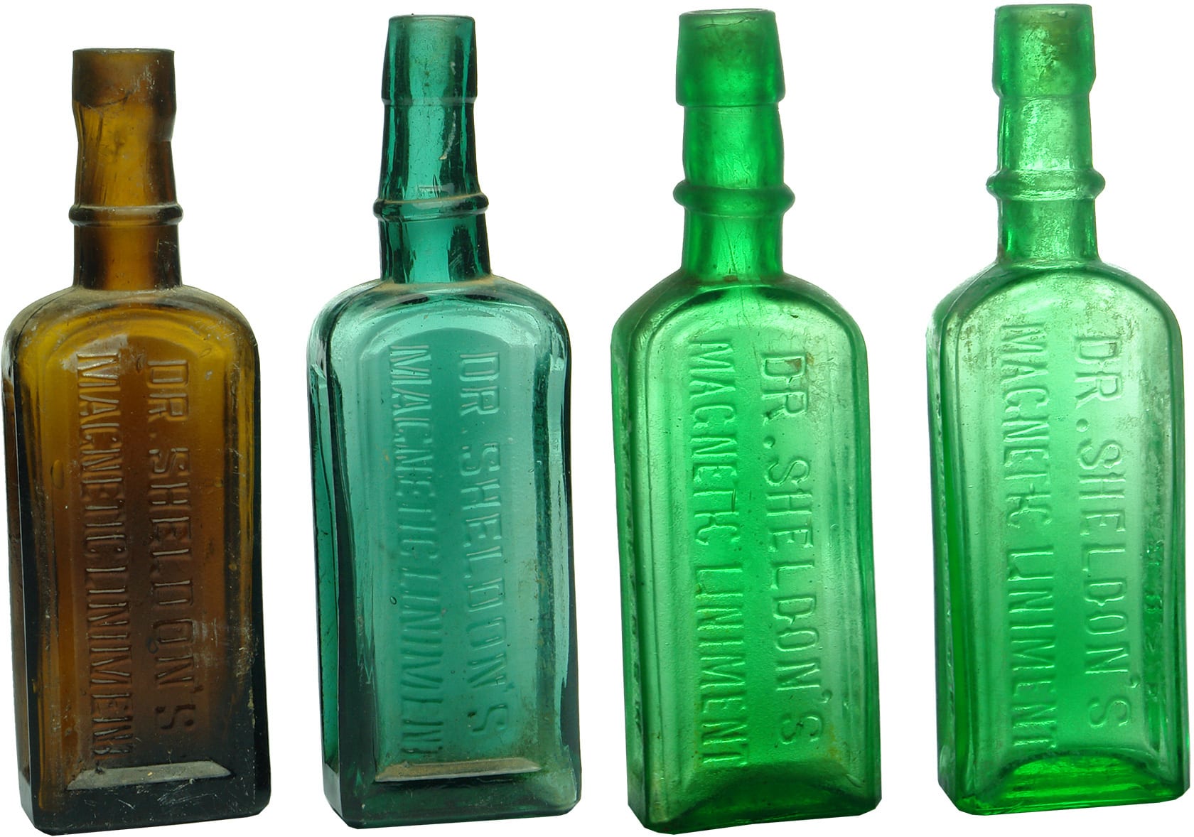 Antique Sheldon's Magnetic Liniment Bottles