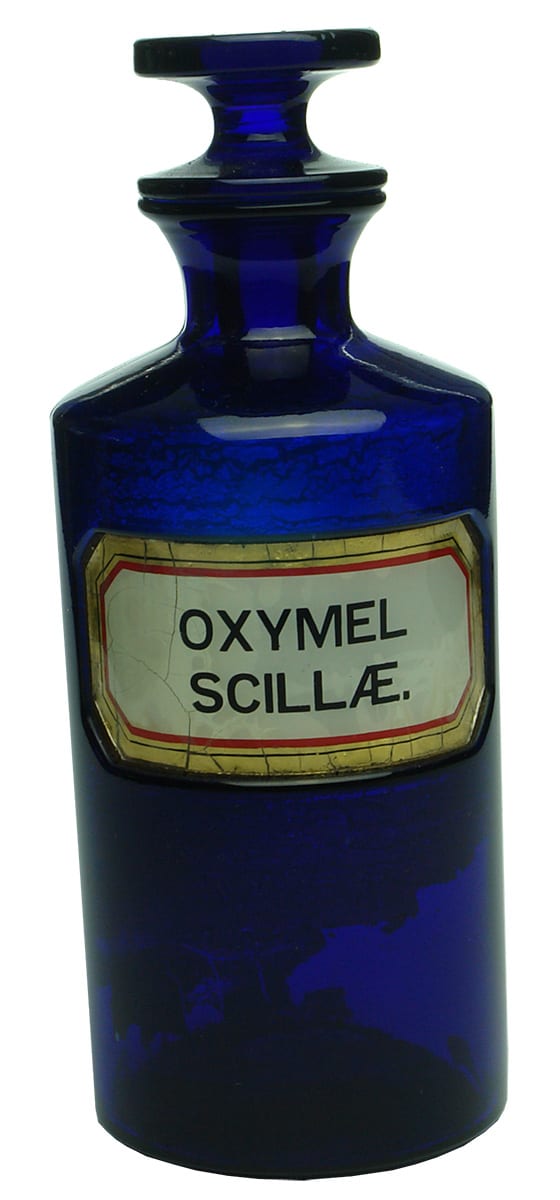 Oxymel Scillae Cobalt Blue Pharmacy Jar