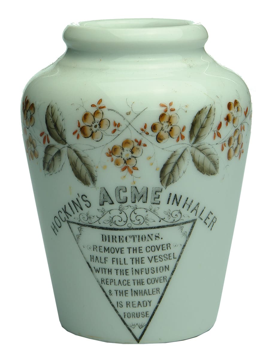 Hockin's Acme Inhaler Antique Ceramic Pot