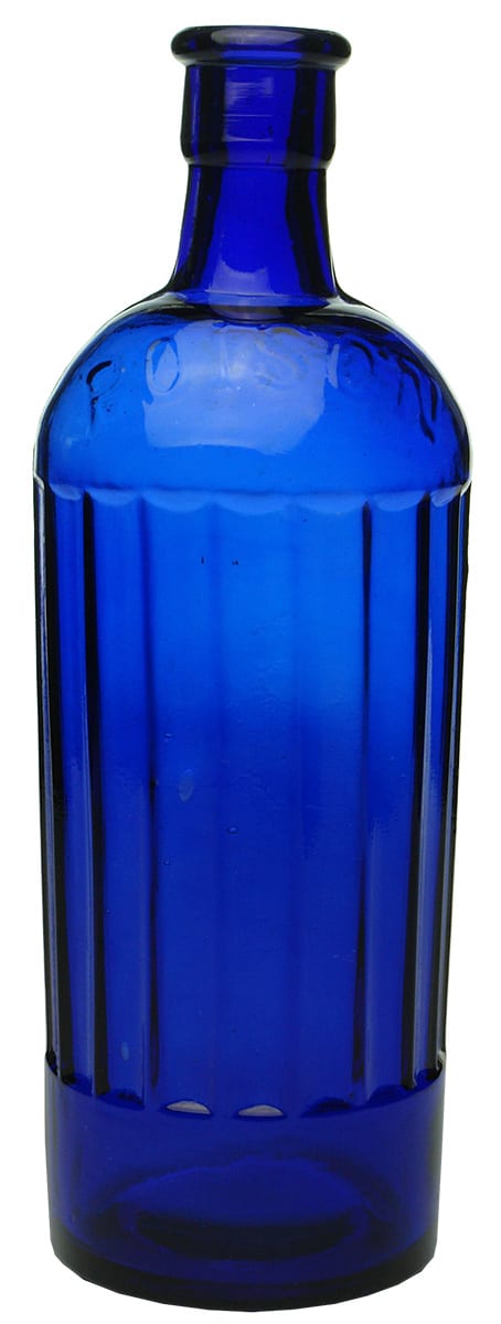 Poison Large Cobalt Blue Glass Bottle