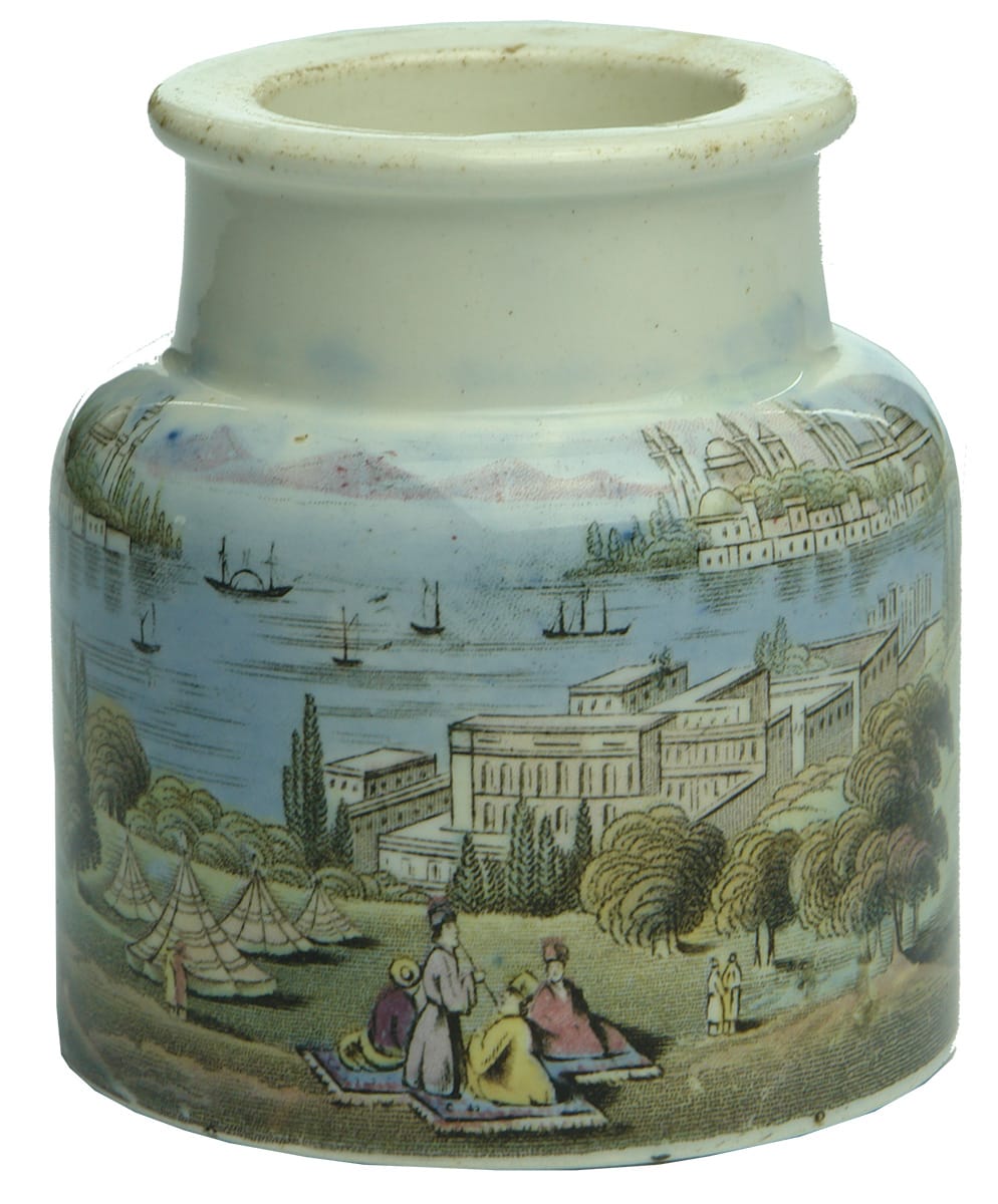 Constantinople Antique Prattware Ceramic Jar