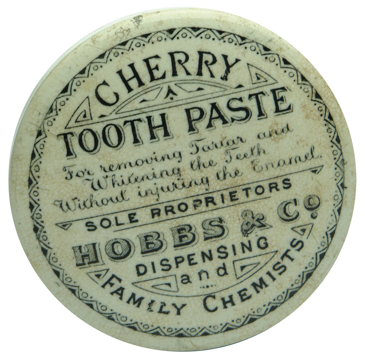 Hobbs Cherry Tooth Paste Family Chemists Pot Lid