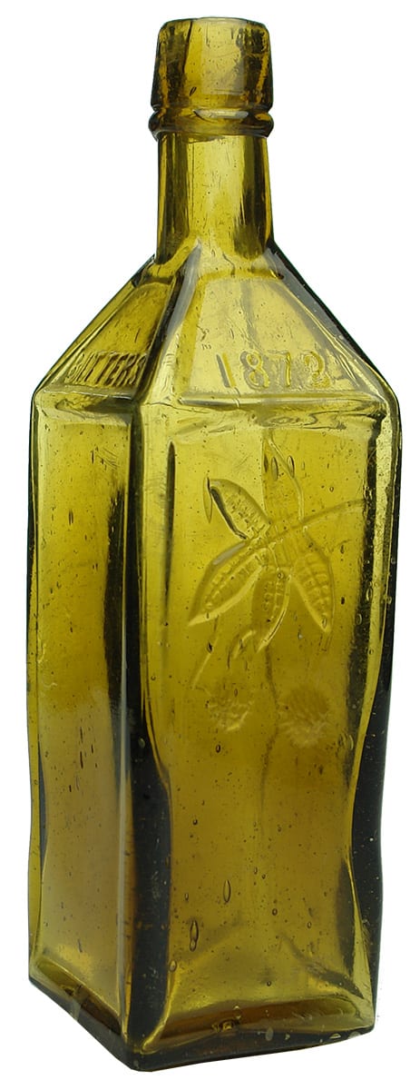 Dr Soule's Hop Bitters Honey Amber Glass Bottle
