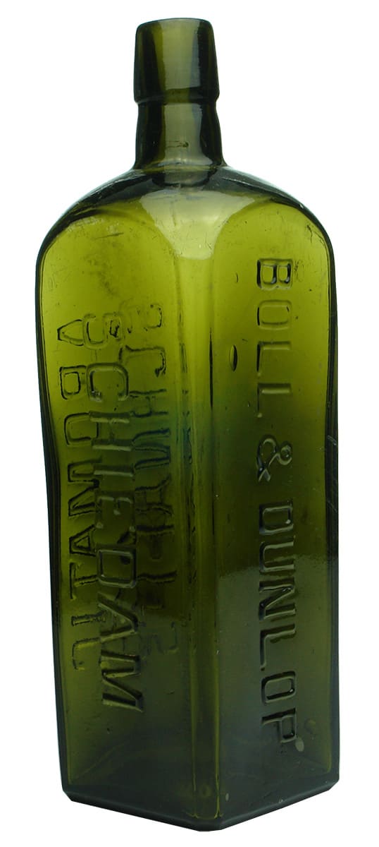 Boll Dunlop Aromatic Schnapps Melbourne Glass Works Bottle