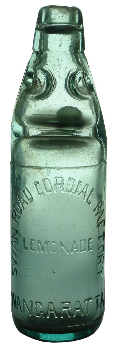 Swan Road Cordial Factory Lemonade Wangaratta Codd Bottle