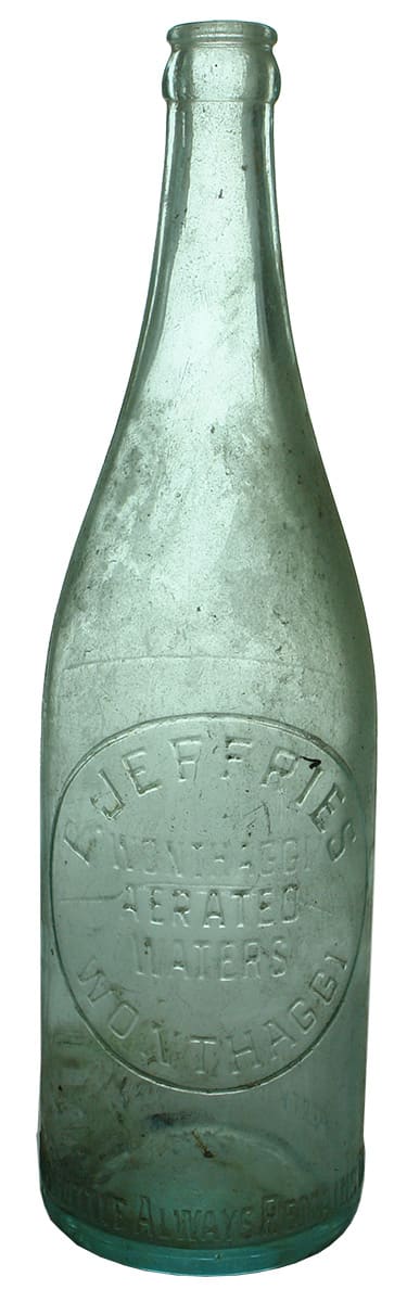 Jeffries Wonthaggi Aerated Waters Crown Seal Soft Drink Bottle