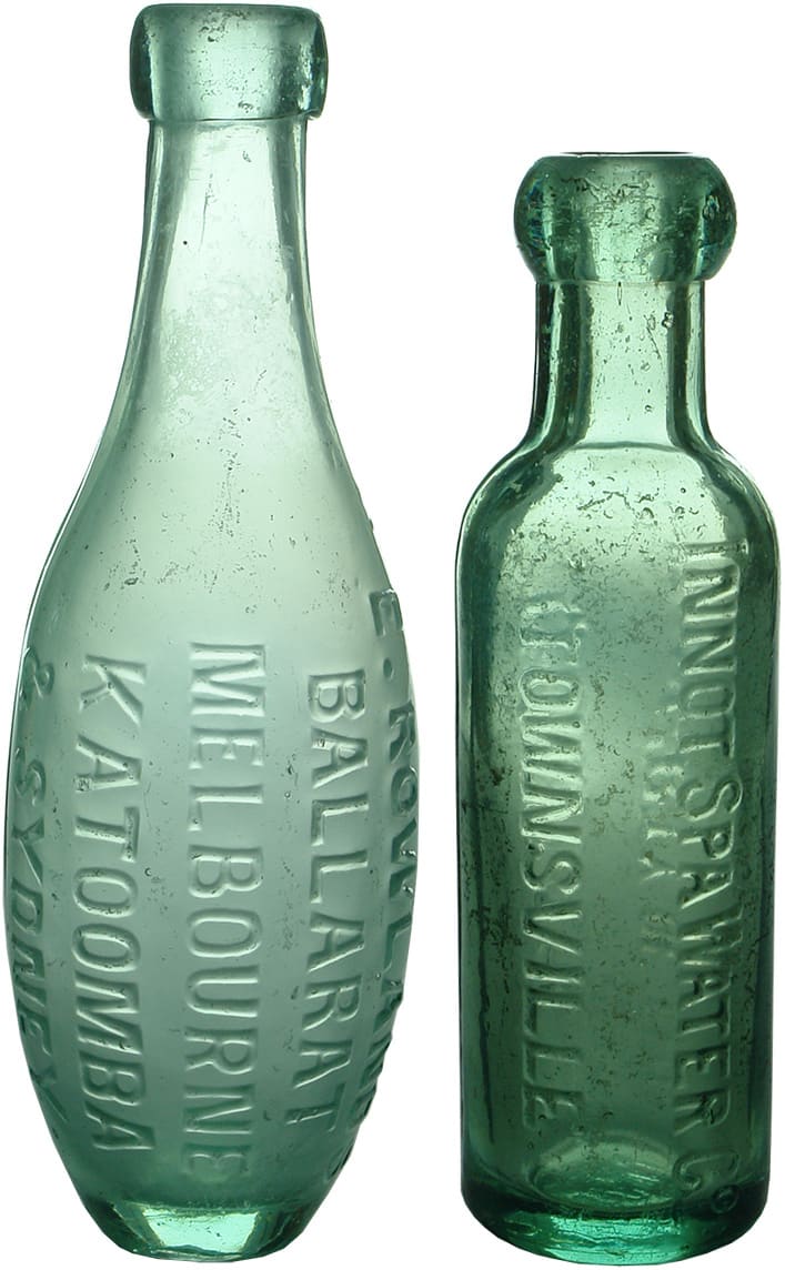 Pair Blob Top Soda Bottles