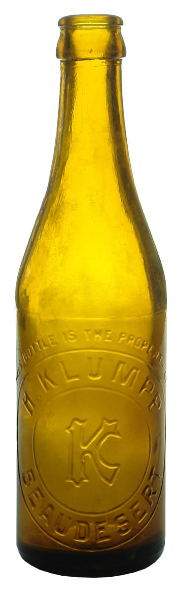 Klumpp Beaudesert Amber Glass Crown Seal Bottle