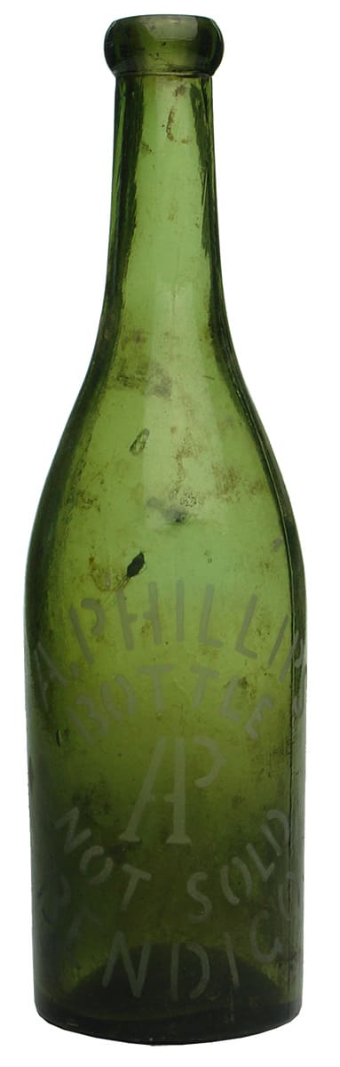 Phillips Bendigo Sandblasted Soda Bottle