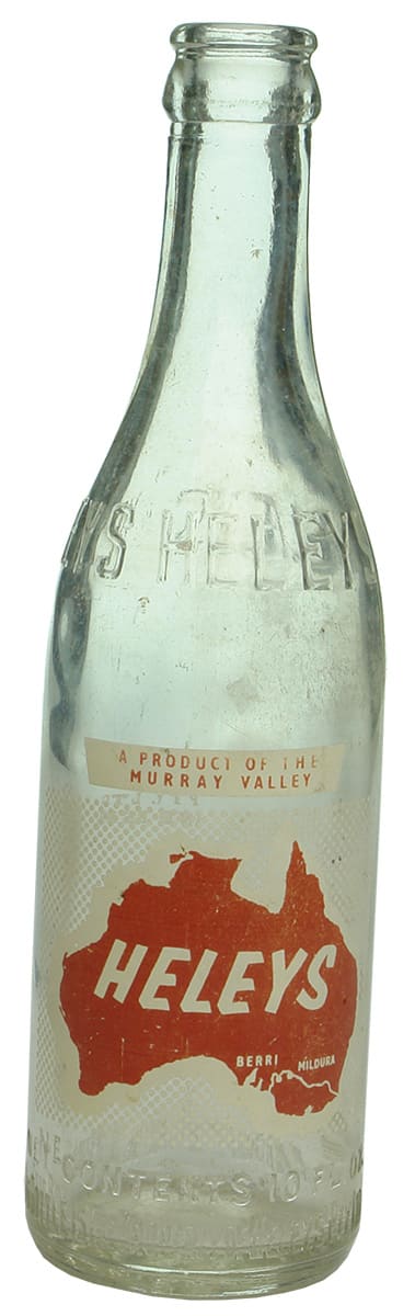 Heley's Mildura Berri Pyro Label Soft Drink Bottle
