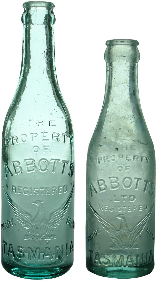 Abbott's Tasmania Crown Seal Soft Drink Bottles