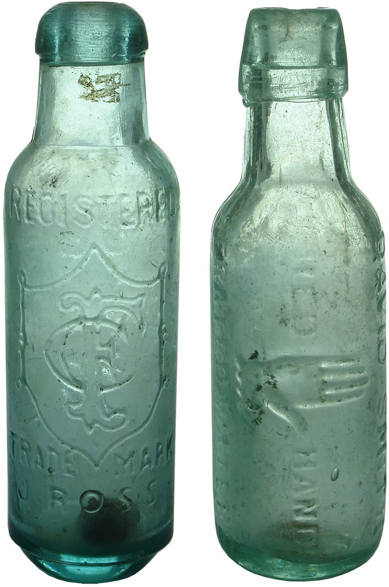 Pair Antique Lamont Soft Drink Bottles