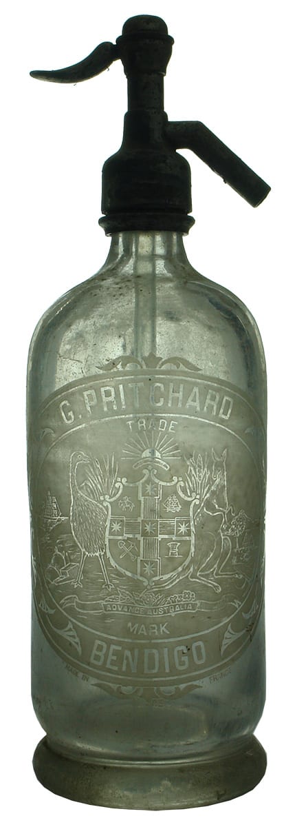 Pritchard Bendigo Advance Australia France Antique Soda Syphon