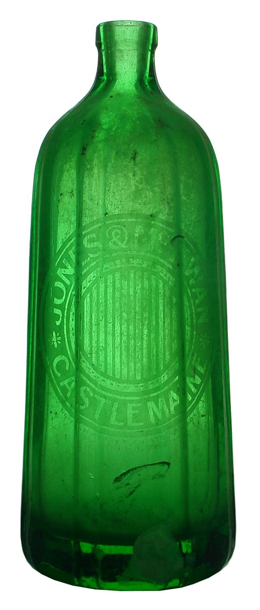 Jones McEwan Castlemaine Green Glass Soda Syphon