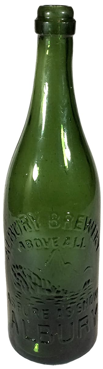 Albury Brewery Pure as Snow Antique Bottle