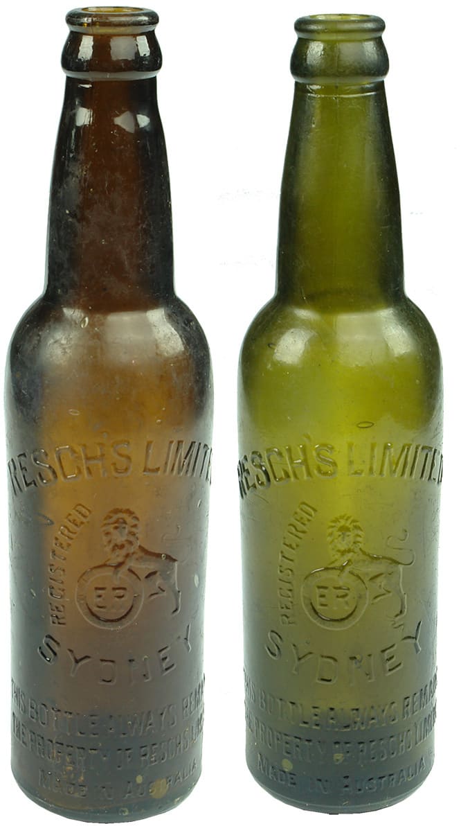 Resch's Limited Sydney Antique Beer Bottles