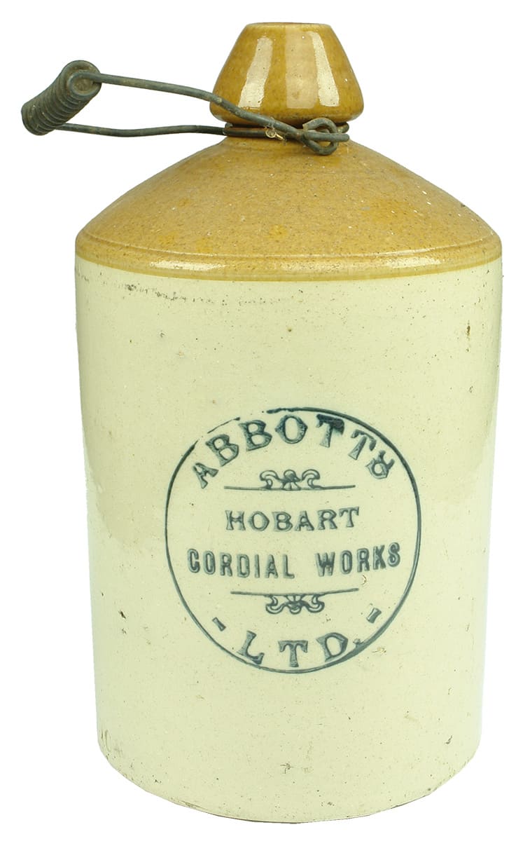 Abbotts Hobart Cordial Works Stone Demijohn