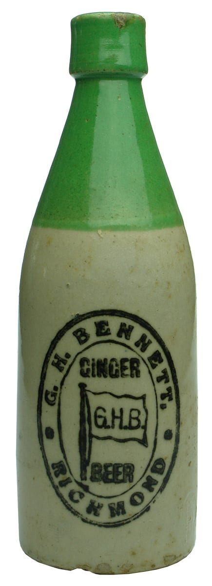 Bennett Richmond Green Top Ginger Beer Bottle