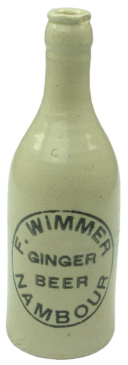 Wimmer Ginger Beer Nambour Stoneware Crown Seal Bottle