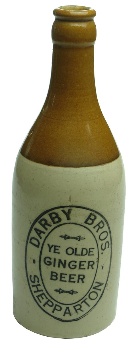 Darby Bros Shepparton Ye Olde Ginger Beer Bottle