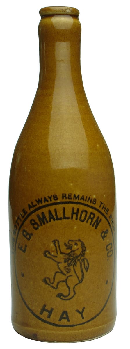 Smallhorn Hay Rampant Lion Crown Seal Ginger Beer Bottle