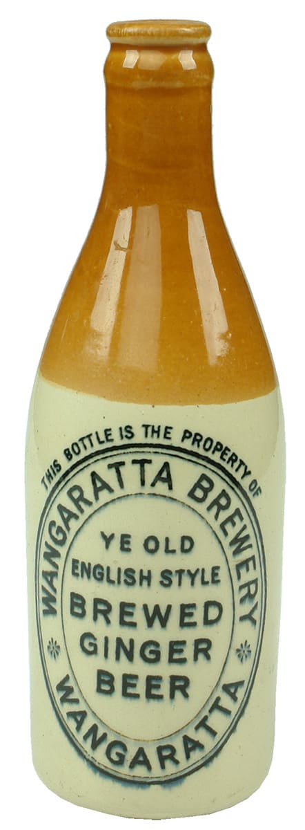 Wangaratta Brewery Ye Old English Style Brewed Ginger Beer Bottle