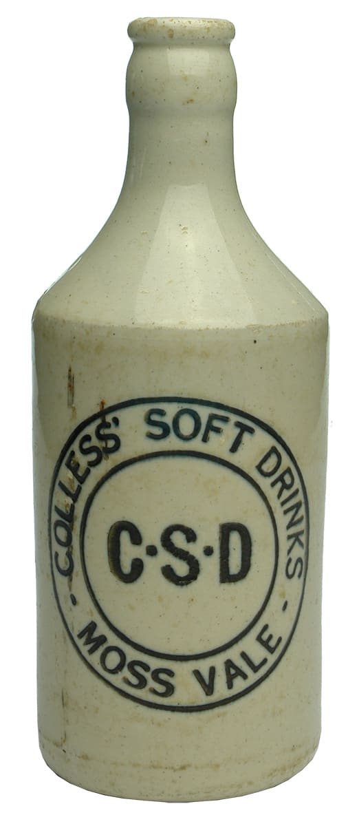 Colless' Soft Drinks Moss Vale Stoneware Bottle