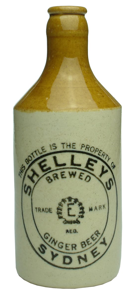 Shelleys Brewed Ginger Beer Sydney Pottery Bottle