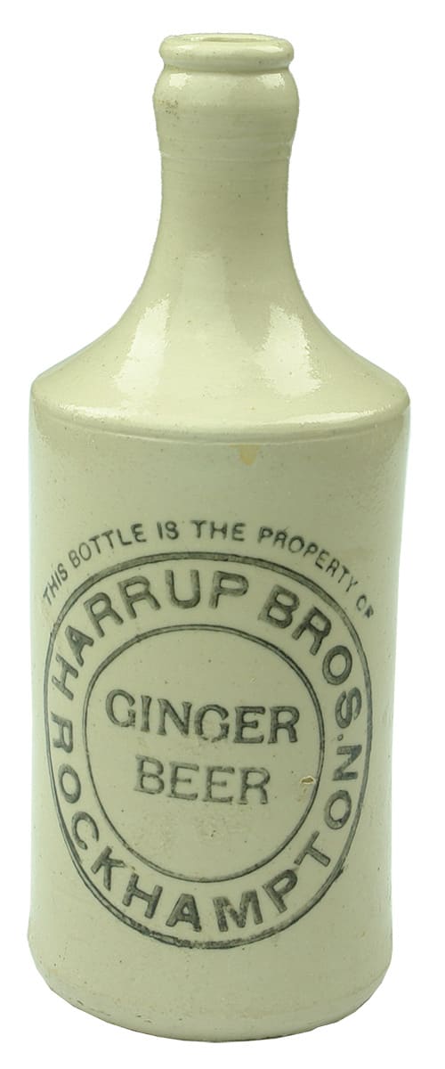 Harrup Bros GInger Beer Rockhampton Stoneware Bottle