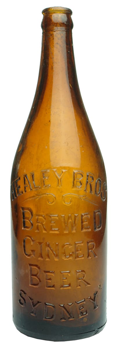Healey Bros Brewed Ginger Beer Sydney Amber Bottle