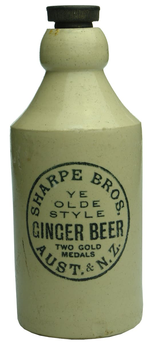Sharpe Bros Ginger Beer White Stoneware Bottle