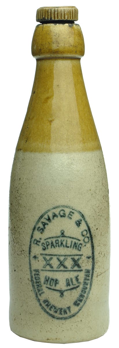 Savage Sparkling Hop Ale Wahgunyah Stoneware Bottle