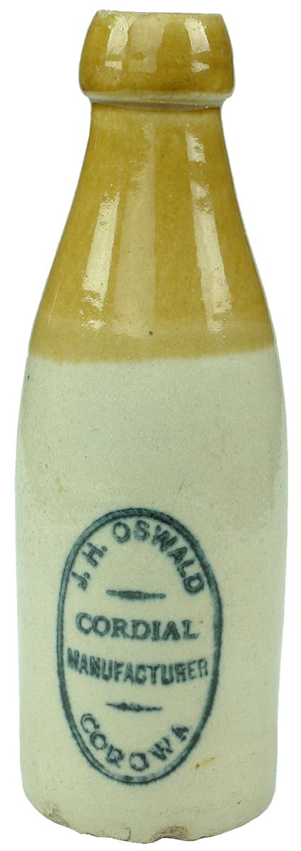 Oswald Cordial Manufacturer Corowa Stoneware Bottle