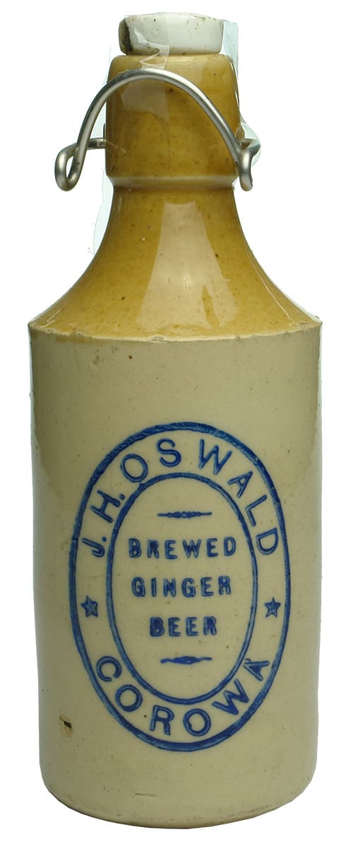 Oswald Brewed Ginger Beer Corowa Blue Print Bottle