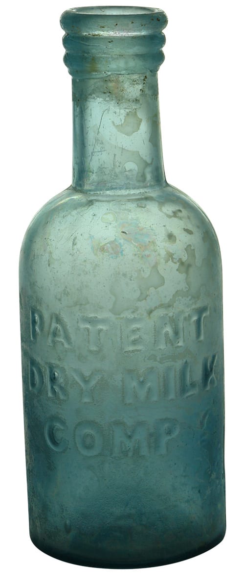 Patent Dry Milk Company Blue Antique Bottle