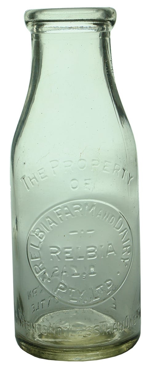 Relbia Farm Dairy Vintage Milk Bottle