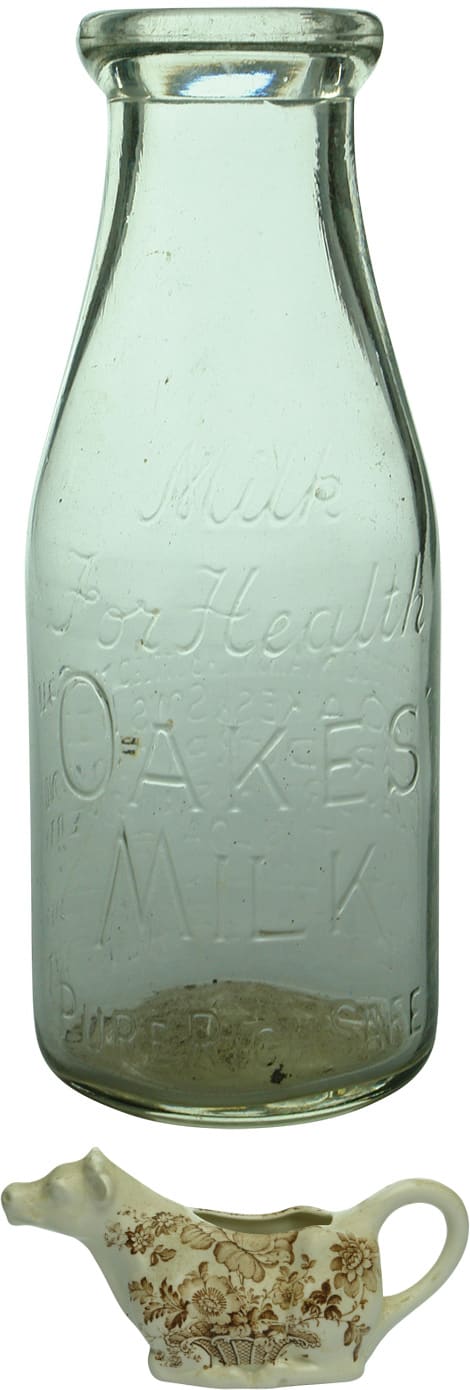 Vintage Milk Bottle and Cow Cream Jug