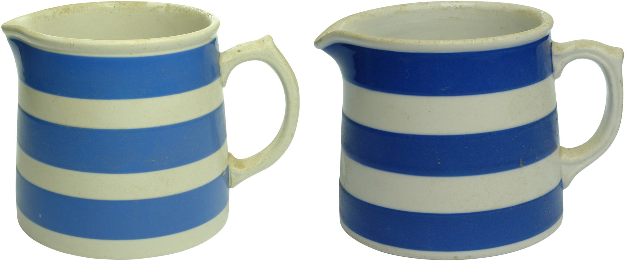 Blue and White Banded Jugs Fowler Ware