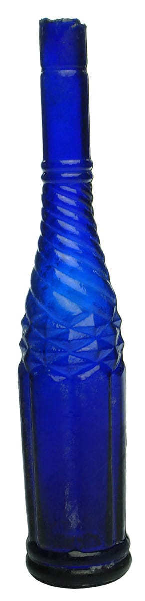 Whirly Cobalt Blue Antique Salad Oil Bottle