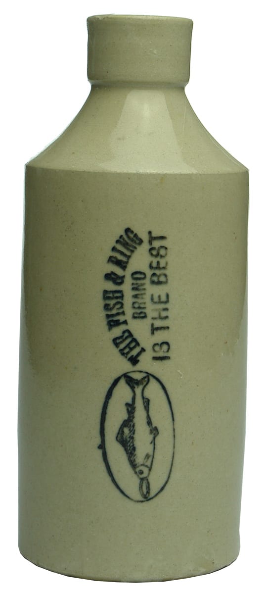 Fish Ring Brand Stoneware Bottle