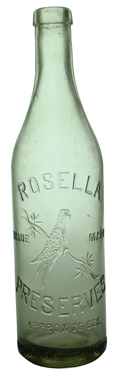 Rosella Preserves Antique Glass Sauce Bottle