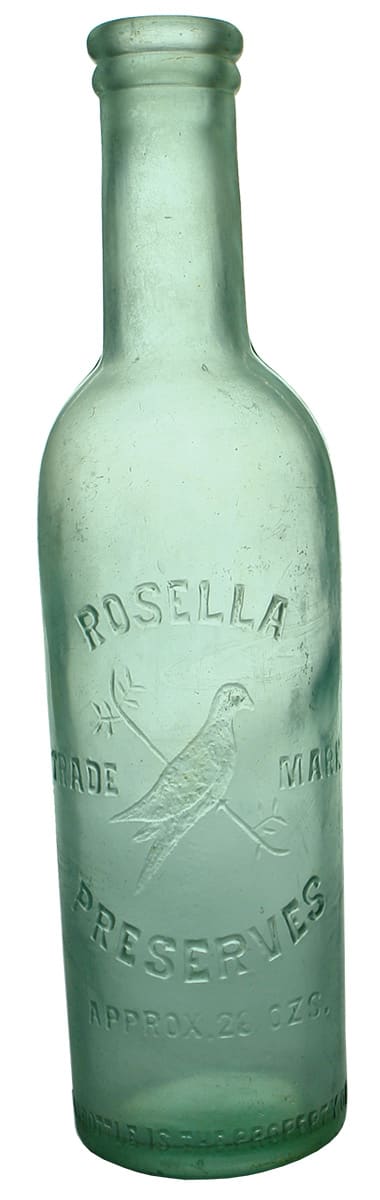 Rosella Preserves Antique Glass Sauce Bottle