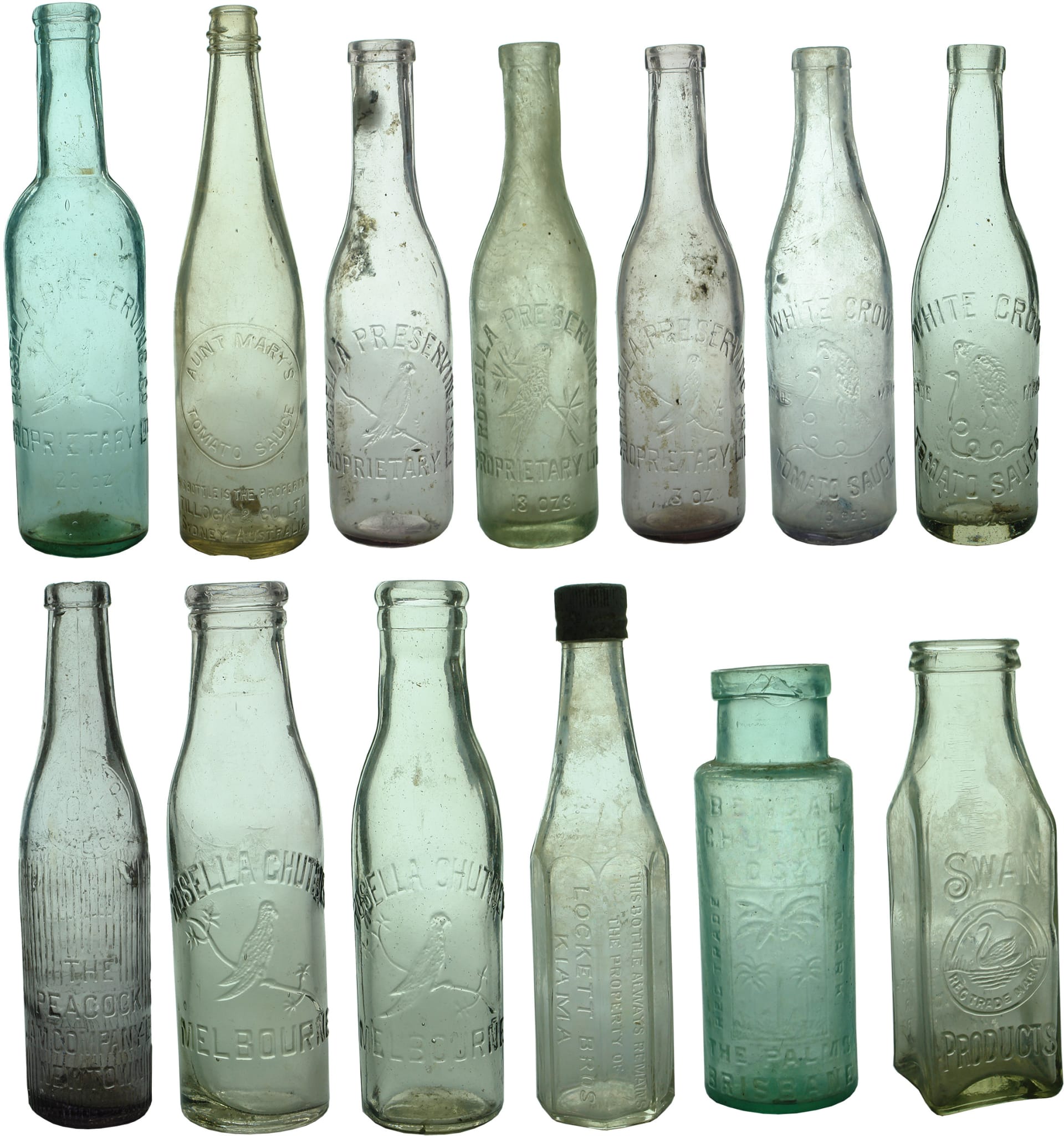 Antique Household Sauce Pickle Chutney Bottles