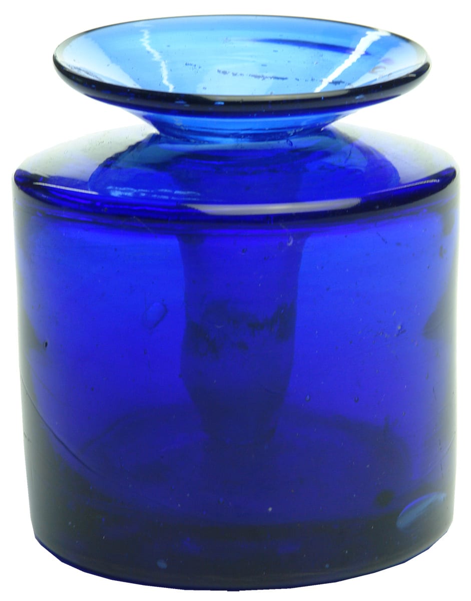 Two Piece Cobalt Blue Glass Ink Base Funnel