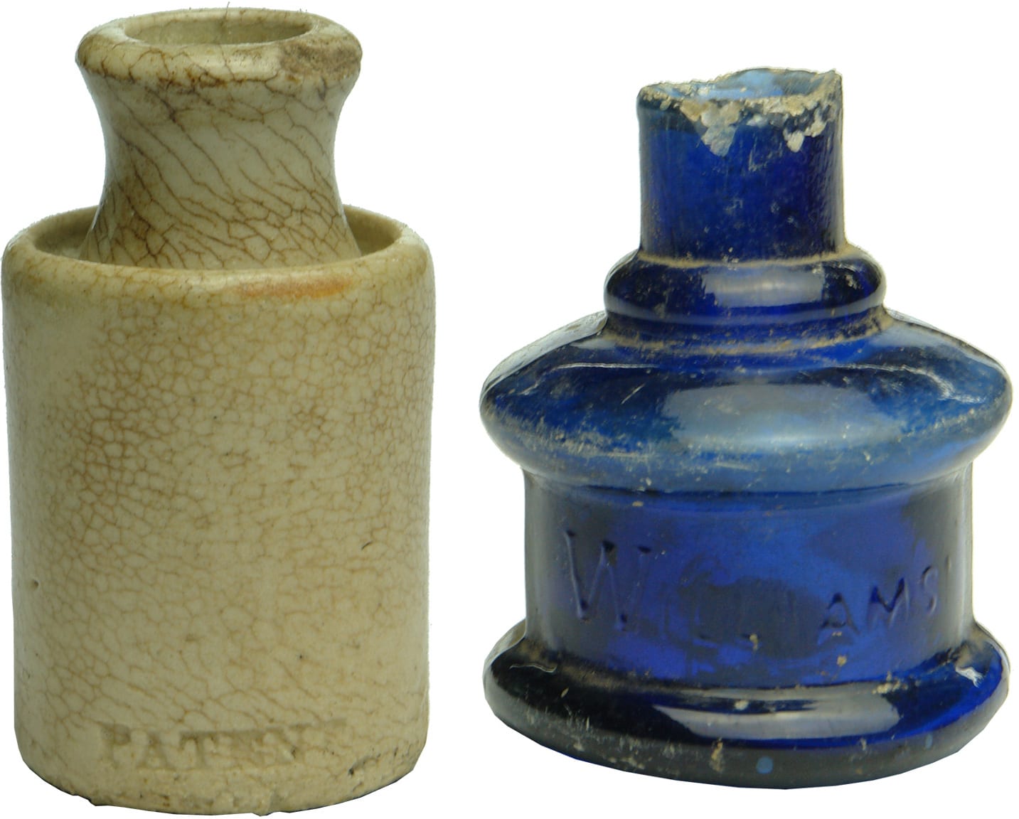 Antique Stoneware Glass Ink Bottles