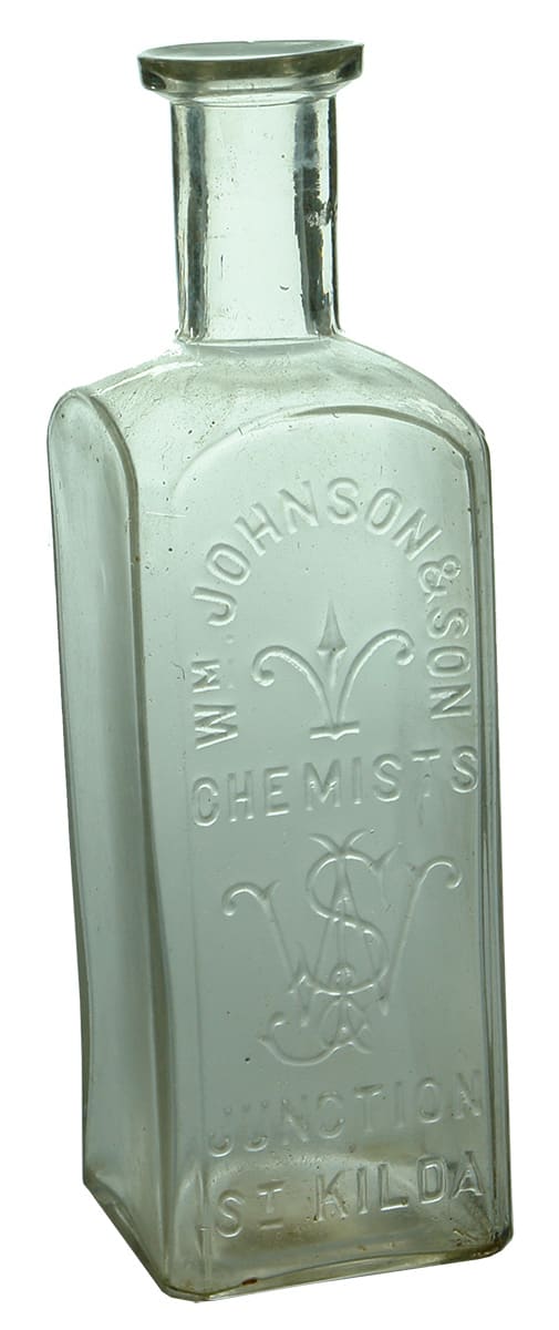 Johnson Chemists Junction St Kilda Antique Bottle