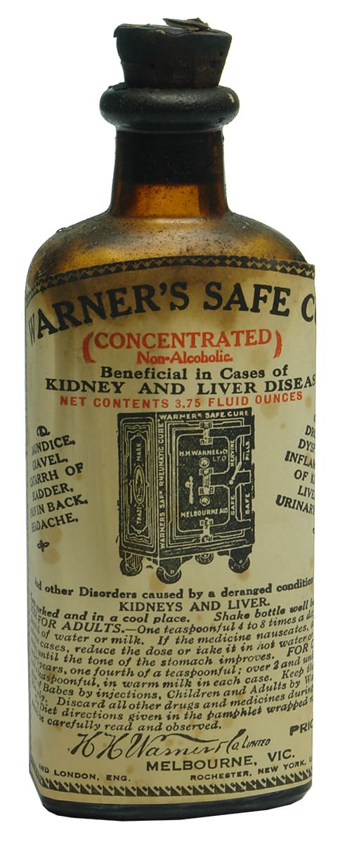 Warner's Safe Cure Melbourne Antique Bottle