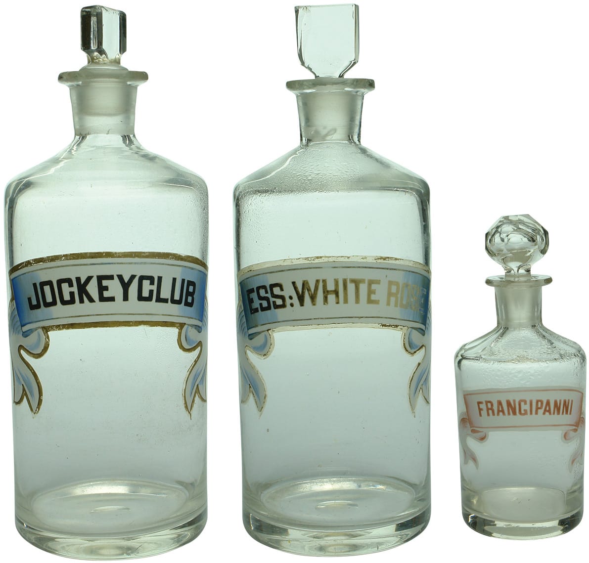 Enamel Labelled Barber Bottles