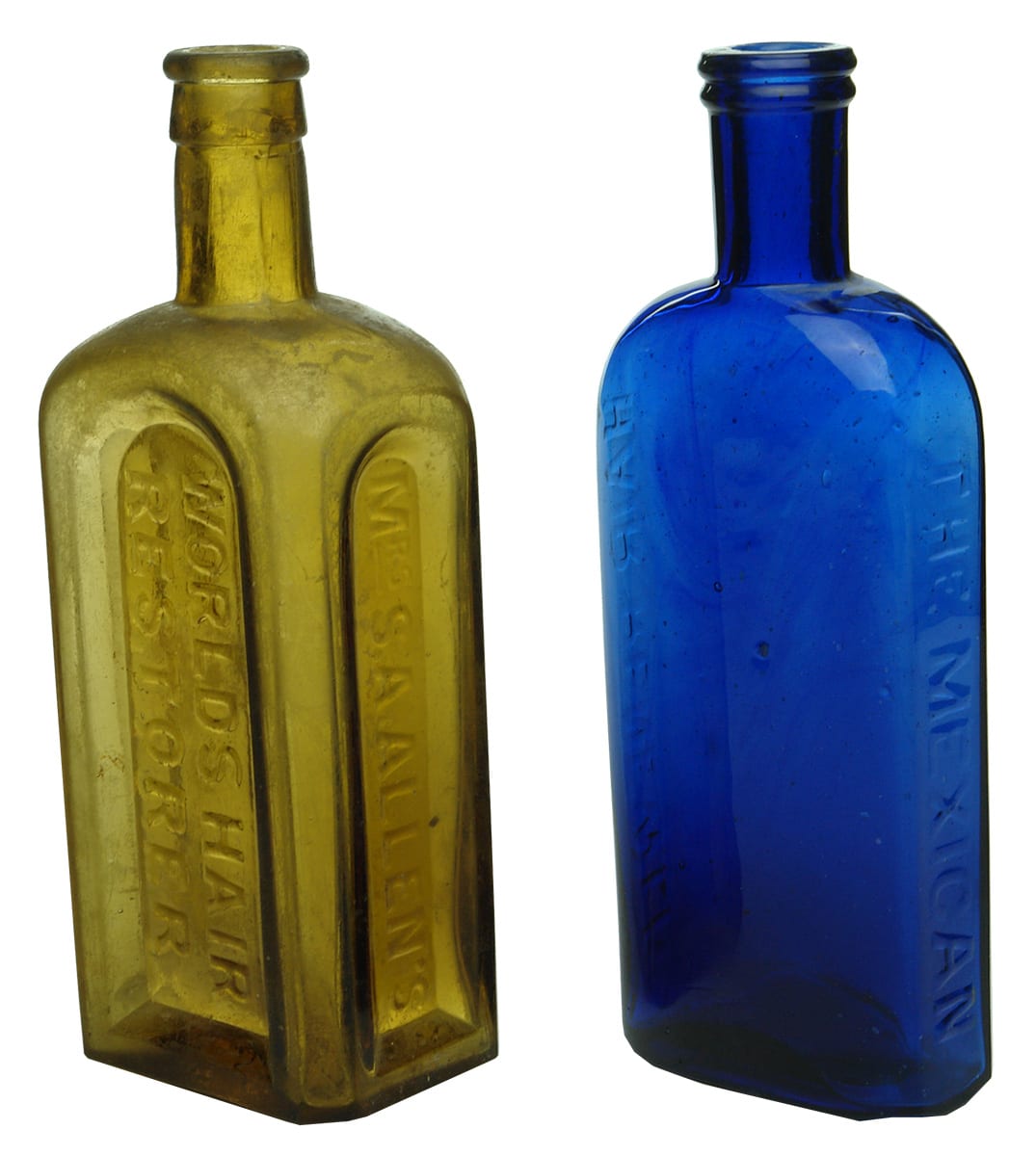 Allens Mexican Hair Restorer Antique Bottles