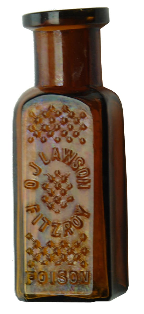 Lawson Fitzroy Amber Glass Poison Bottle